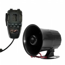 Carub 12V Elektronik Siren 3 Sesli Mikrofonlu Karbon BR2744001