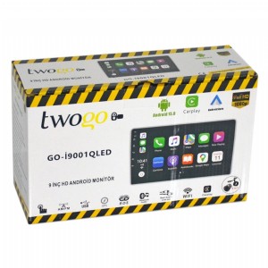 Twogo GO-i9001 Android Monitör 9 inç QLed HD Dokunmatik Ekran (Carplay, 2GB+32GB, 60Wx4, BT)
